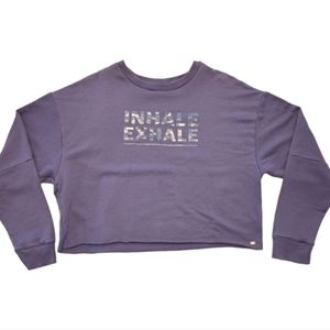 Mob Brazil Purple Cropped Inhale Exhale Sweatshirt